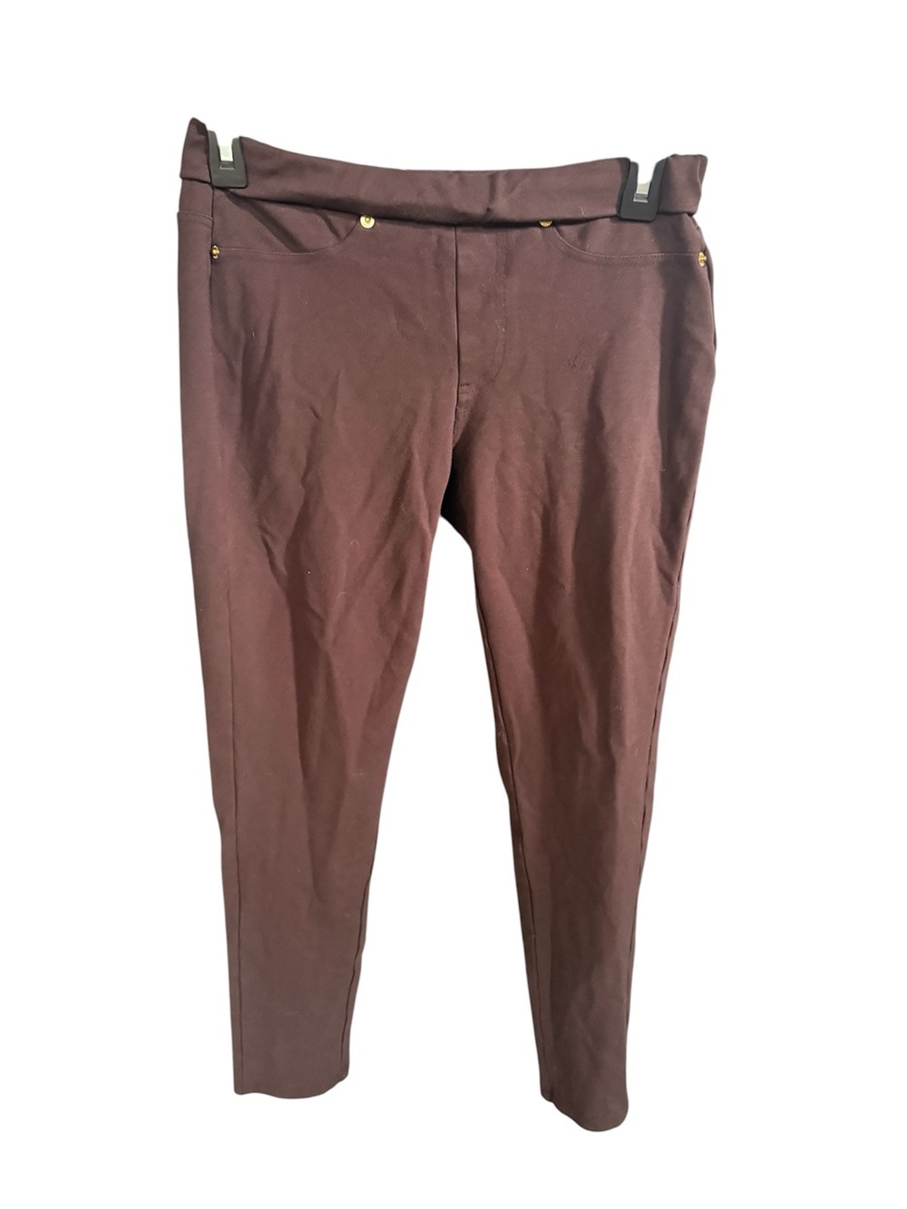 Michael Kors Dark Brown Slim Pull-On Pants